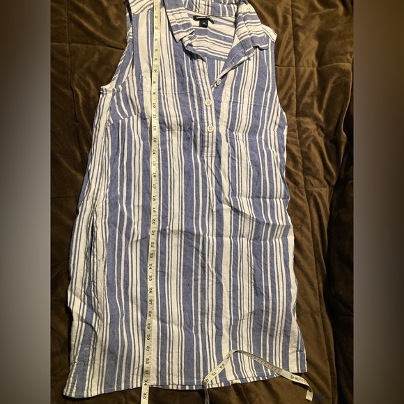 Lands' End Blue and White Striped Linen blend, size 10, dress, cute and comfy - Picture 2 of 7